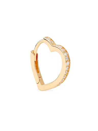Repossi Women's Antifer 18K Rose Gold & 0.06 TCW Diamond Heart Hoop Earring - Rose Gold | Thumbnail 1 Repossi Women's Antifer 18K Rose Gold & 0.06 TCW Diamond Heart Hoop Earring - Rose Gold | Thumbnail 1