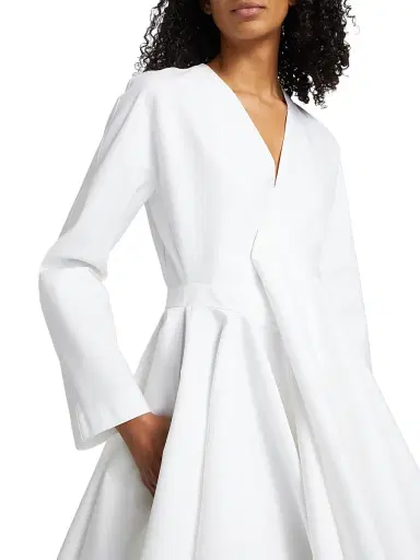 Alaïa Women's Asymmetrical Cotton Minidress - Blanc | Thumbnail 6 Alaïa Women's Asymmetrical Cotton Minidress - Blanc | Thumbnail 6