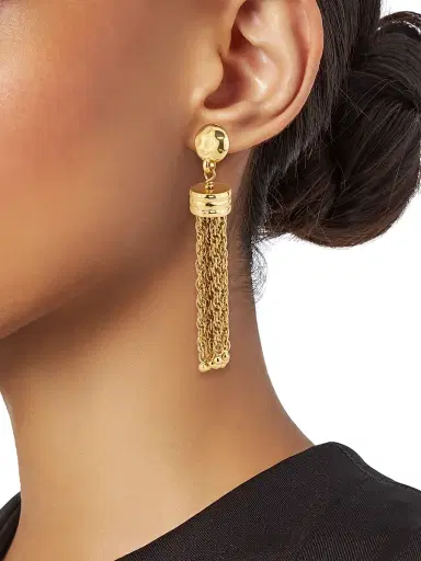 Chloé Women's Pompoms Goldtone Chain Post Earrings - Vintage Gold | Thumbnail 2 Chloé Women's Pompoms Goldtone Chain Post Earrings - Vintage Gold | Thumbnail 2