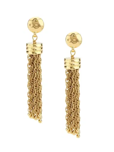 Chloé Women's Pompoms Goldtone Chain Post Earrings - Vintage Gold | Thumbnail 1 Chloé Women's Pompoms Goldtone Chain Post Earrings - Vintage Gold | Thumbnail 1