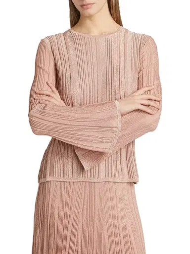 Zimmermann Women's Lucky Metallic Ribbed Top - Metallic Pink | Thumbnail 3 Zimmermann Women's Lucky Metallic Ribbed Top - Metallic Pink | Thumbnail 3