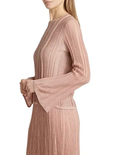 Zimmermann Women's Lucky Metallic Ribbed Top - Metallic Pink | Thumbnail 4 Zimmermann Women's Lucky Metallic Ribbed Top - Metallic Pink | Thumbnail 4