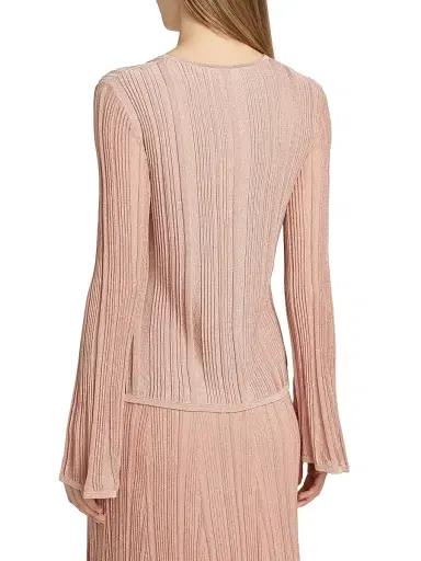 Zimmermann Women's Lucky Metallic Ribbed Top - Metallic Pink | Thumbnail 5 Zimmermann Women's Lucky Metallic Ribbed Top - Metallic Pink | Thumbnail 5