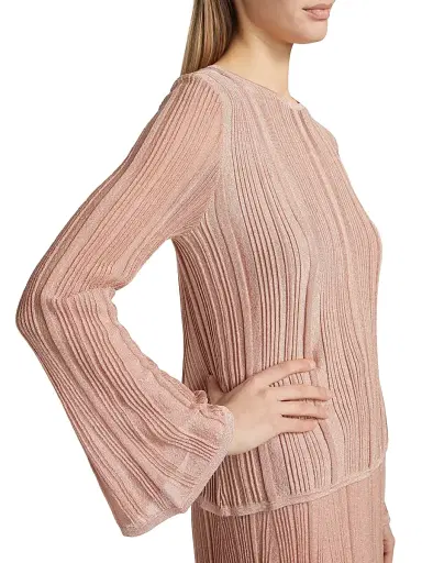 Zimmermann Women's Lucky Metallic Ribbed Top - Metallic Pink | Thumbnail 6 Zimmermann Women's Lucky Metallic Ribbed Top - Metallic Pink | Thumbnail 6