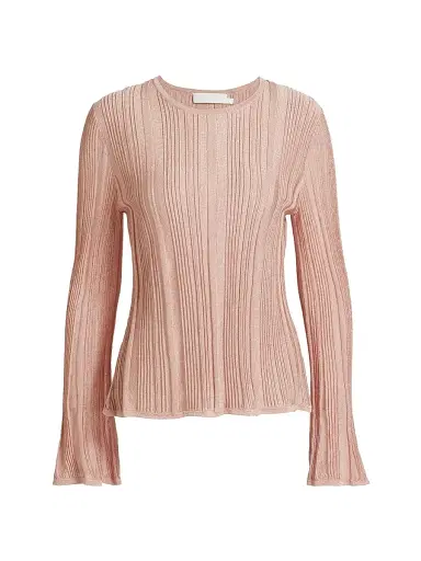 Zimmermann Women's Lucky Metallic Ribbed Top - Metallic Pink | Thumbnail 1 Zimmermann Women's Lucky Metallic Ribbed Top - Metallic Pink | Thumbnail 1