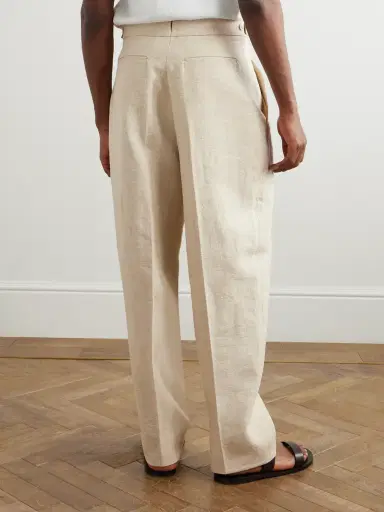 Zegna Straight-Leg Pleated Linen, Silk and Hemp-Blend Trousers - Men | Thumbnail 4 Zegna Straight-Leg Pleated Linen, Silk and Hemp-Blend Trousers - Men | Thumbnail 4