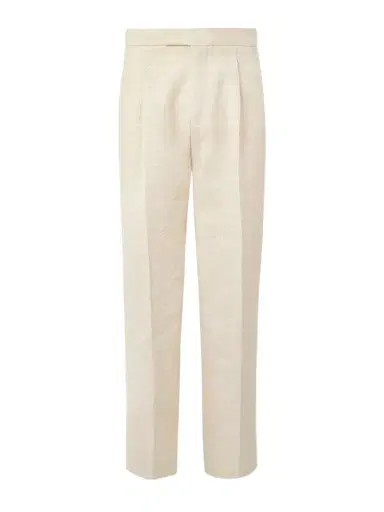 Zegna Straight-Leg Pleated Linen, Silk and Hemp-Blend Trousers - Men | Thumbnail 1 Zegna Straight-Leg Pleated Linen, Silk and Hemp-Blend Trousers - Men | Thumbnail 1