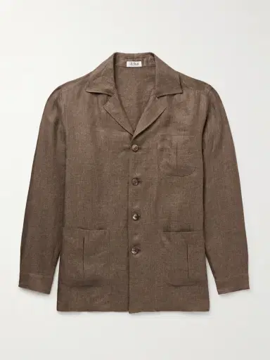 De Petrillo Slim-Fit Camp-Collar Linen Overshirt - Men | Thumbnail 2 De Petrillo Slim-Fit Camp-Collar Linen Overshirt - Men | Thumbnail 2