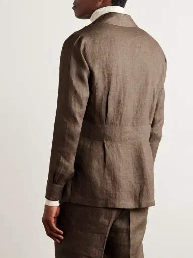 De Petrillo Slim-Fit Camp-Collar Linen Overshirt - Men | Thumbnail 4 De Petrillo Slim-Fit Camp-Collar Linen Overshirt - Men | Thumbnail 4
