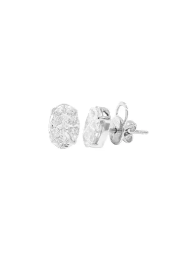 Wish Fine Jewelry 2.63ct Diamond 18K Gold Oval Illusion Stud Earrings | Thumbnail 1 Wish Fine Jewelry 2.63ct Diamond 18K Gold Oval Illusion Stud Earrings | Thumbnail 1