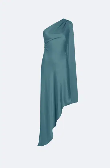 LAPOINTE Satin One Shoulder Dress | Thumbnail 4 LAPOINTE Satin One Shoulder Dress | Thumbnail 4