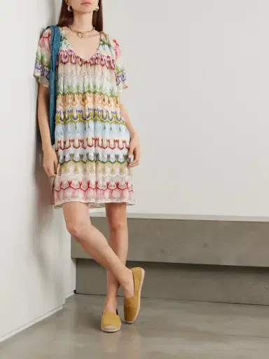 Missoni Striped Crochet-knit Mini Dress | Thumbnail 2 Missoni Striped Crochet-knit Mini Dress | Thumbnail 2
