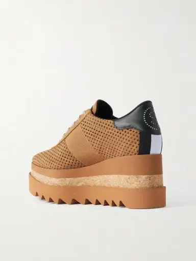 Stella McCartney Sneak-elyse Alter Canvas And Grosgrain-trimmed Perforated Platform Sneakers | Thumbnail 3 Stella McCartney Sneak-elyse Alter Canvas And Grosgrain-trimmed Perforated Platform Sneakers | Thumbnail 3