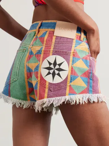 Loewe + Paula's Ibiza Frayed Printed Denim Shorts | Thumbnail 4 Loewe + Paula's Ibiza Frayed Printed Denim Shorts | Thumbnail 4