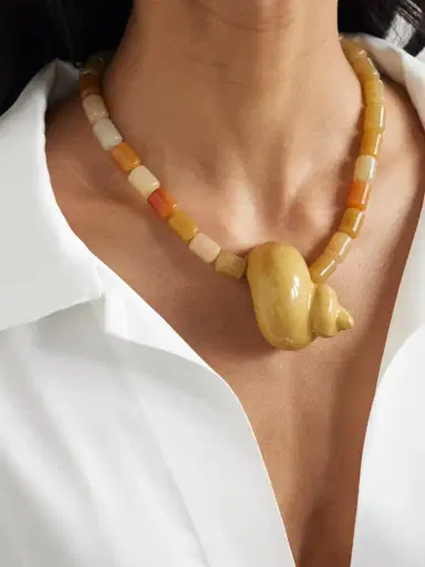 Julietta Mykonos Rhodium-plated, Enamel And Jade Necklace | Thumbnail 2 Julietta Mykonos Rhodium-plated, Enamel And Jade Necklace | Thumbnail 2