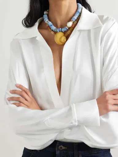 Julietta Mykonos Rhodium-plated, Enamel And Jade Necklace | Thumbnail 5 Julietta Mykonos Rhodium-plated, Enamel And Jade Necklace | Thumbnail 5