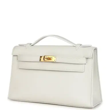 HERMÈS Hermes Kelly Pochette White Swift Gold Hardware | Thumbnail 3 HERMÈS Hermes Kelly Pochette White Swift Gold Hardware | Thumbnail 3