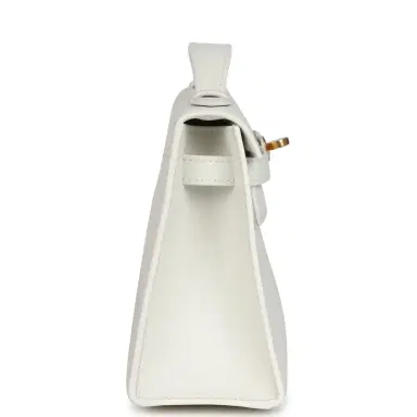 HERMÈS Hermes Kelly Pochette White Swift Gold Hardware | Thumbnail 4 HERMÈS Hermes Kelly Pochette White Swift Gold Hardware | Thumbnail 4