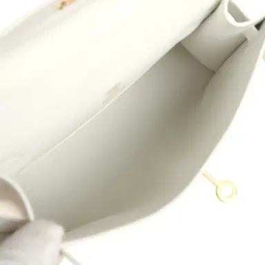 HERMÈS Hermes Kelly Pochette White Swift Gold Hardware | Thumbnail 8 HERMÈS Hermes Kelly Pochette White Swift Gold Hardware | Thumbnail 8