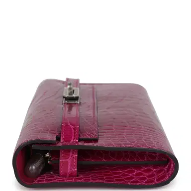 HERMÈS Hermes Kelly Wallet To Go Rose Pourpre Shiny Alligator Palladium Hardware | Thumbnail 3 HERMÈS Hermes Kelly Wallet To Go Rose Pourpre Shiny Alligator Palladium Hardware | Thumbnail 3