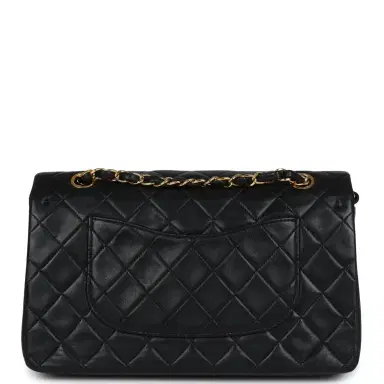 Chanel Vintage Chanel Medium Classic Double Flap Bag Black Lambskin Gold Hardware | Thumbnail 4 Chanel Vintage Chanel Medium Classic Double Flap Bag Black Lambskin Gold Hardware | Thumbnail 4