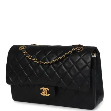 Chanel Vintage Chanel Medium Classic Double Flap Bag Black Lambskin Gold Hardware | Thumbnail 5 Chanel Vintage Chanel Medium Classic Double Flap Bag Black Lambskin Gold Hardware | Thumbnail 5