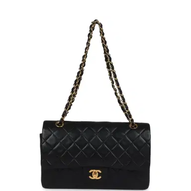 Chanel Vintage Chanel Medium Classic Double Flap Bag Black Lambskin Gold Hardware | Thumbnail 7 Chanel Vintage Chanel Medium Classic Double Flap Bag Black Lambskin Gold Hardware | Thumbnail 7