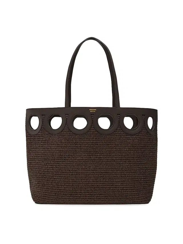Women's Raffia & Leather Tote Bag Women's Raffia & Leather Tote Bag