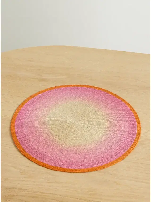 Sunset Set Of Two Painted Straw Placemats Sunset Set Of Two Painted Straw Placemats