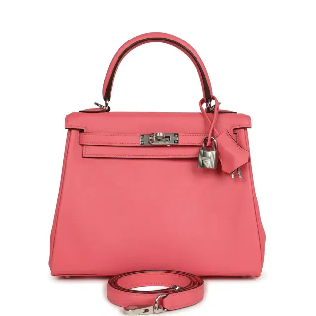 Hermes Kelly Retourne 25 Rose Azalee Swift Palladium Hardware Hermes Kelly Retourne 25 Rose Azalee Swift Palladium Hardware