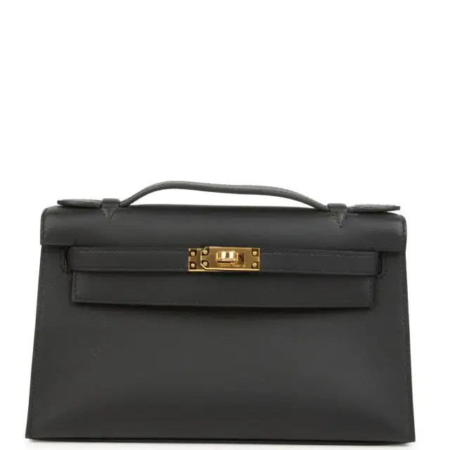 Hermes Kelly Pochette Black Swift Gold Hardware Hermes Kelly Pochette Black Swift Gold Hardware