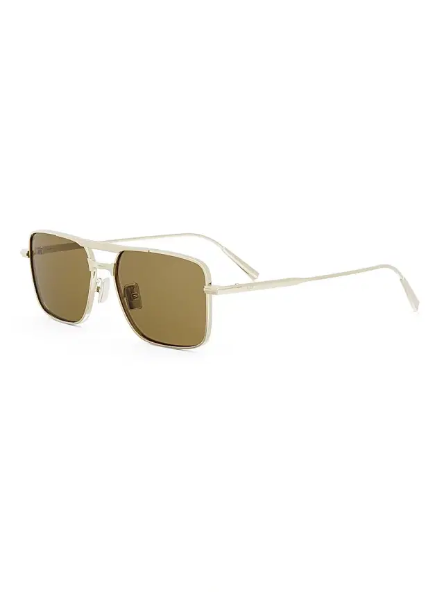 Men's Diorblacksuit S17U 56MM Rectangular Sunglasses - Gold And Brown Men's Diorblacksuit S17U 56MM Rectangular Sunglasses - Gold And Brown