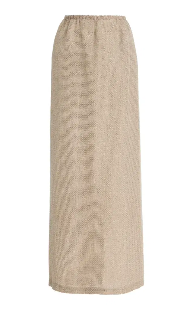 Stella Sequined Linen-Blend Maxi Skirt Stella Sequined Linen-Blend Maxi Skirt