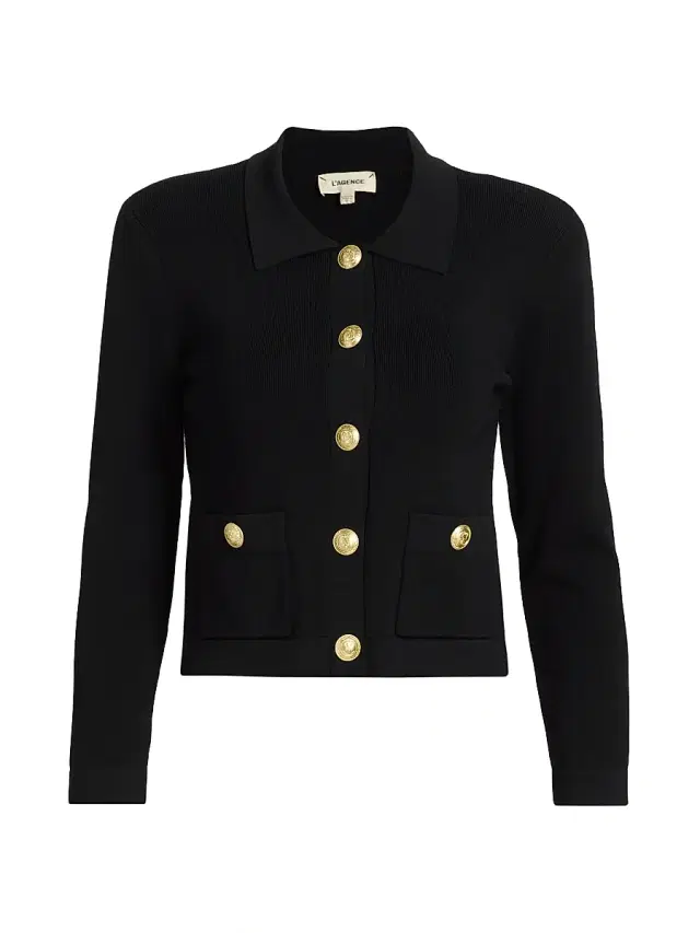 Women's Osiris Rib-Knit Cardigan - Black Gold Women's Osiris Rib-Knit Cardigan - Black Gold