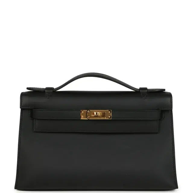 Hermes Kelly Pochette Black Swift Gold Hardware Hermes Kelly Pochette Black Swift Gold Hardware