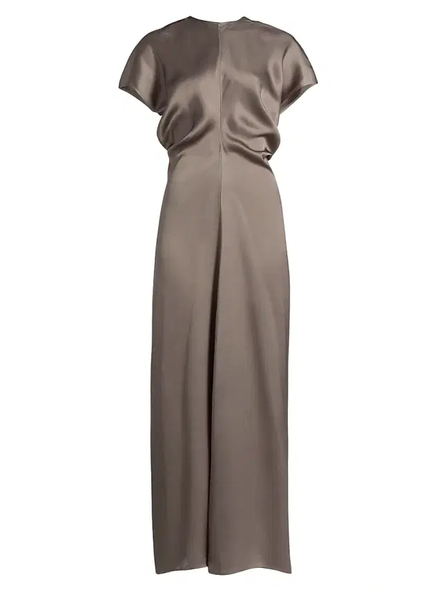 Women's Slouch-Waist Satin Maxi Dress Women's Slouch-Waist Satin Maxi Dress