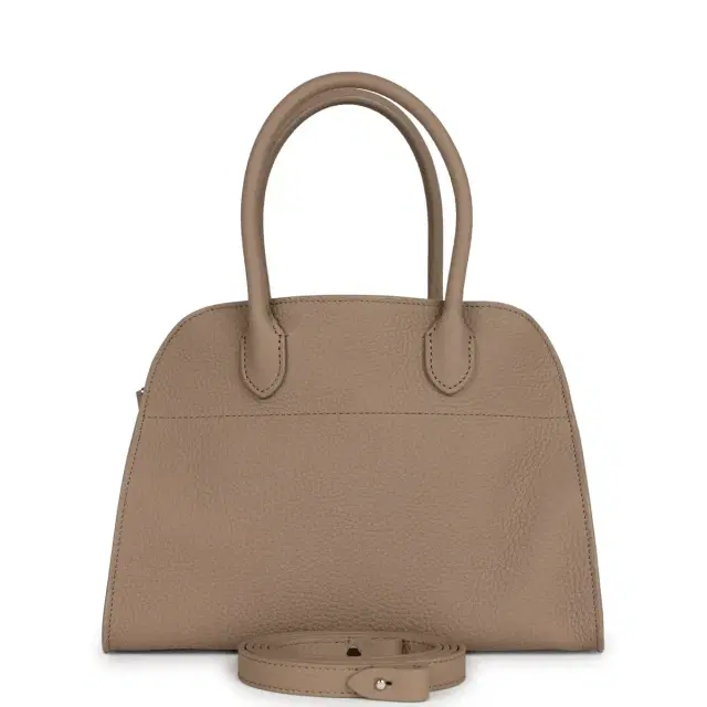 The Row Soft Margaux 10 Bag Dark Taupe Calfskin Silver Hardware The Row Soft Margaux 10 Bag Dark Taupe Calfskin Silver Hardware