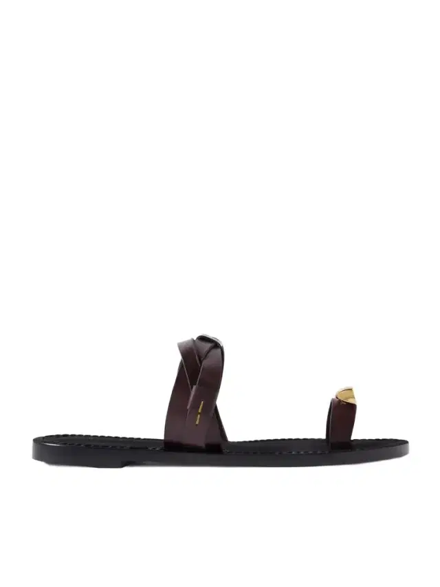 The Lagos Embellished Woven Leather Sandals The Lagos Embellished Woven Leather Sandals