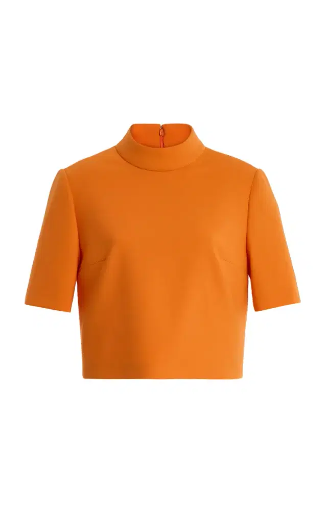 Tailored Bi-Stretch Wool Mockneck Top Tailored Bi-Stretch Wool Mockneck Top