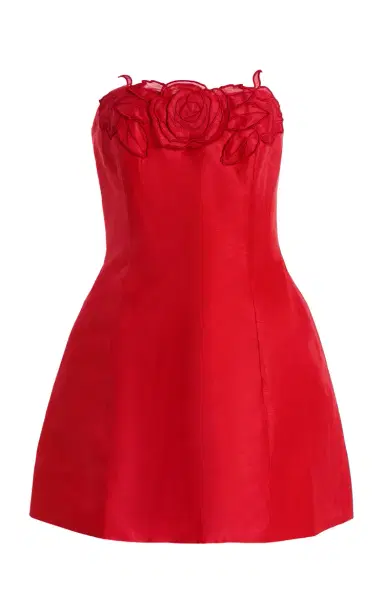 LEO LIN Exclusive Rosario Appliquéd Linen Bustier Mini Dress | Thumbnail 1 LEO LIN Exclusive Rosario Appliquéd Linen Bustier Mini Dress | Thumbnail 1