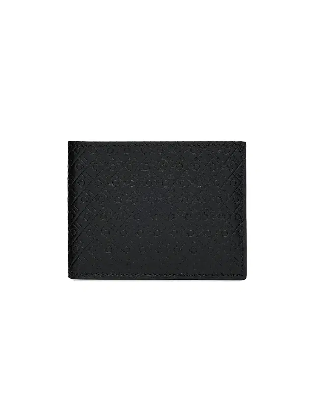Men's Embossed Monogram Leather Bifold Wallet - Black Men's Embossed Monogram Leather Bifold Wallet - Black