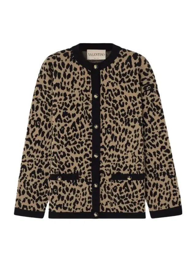 Leopard-jacquard Wool Cardigan Leopard-jacquard Wool Cardigan