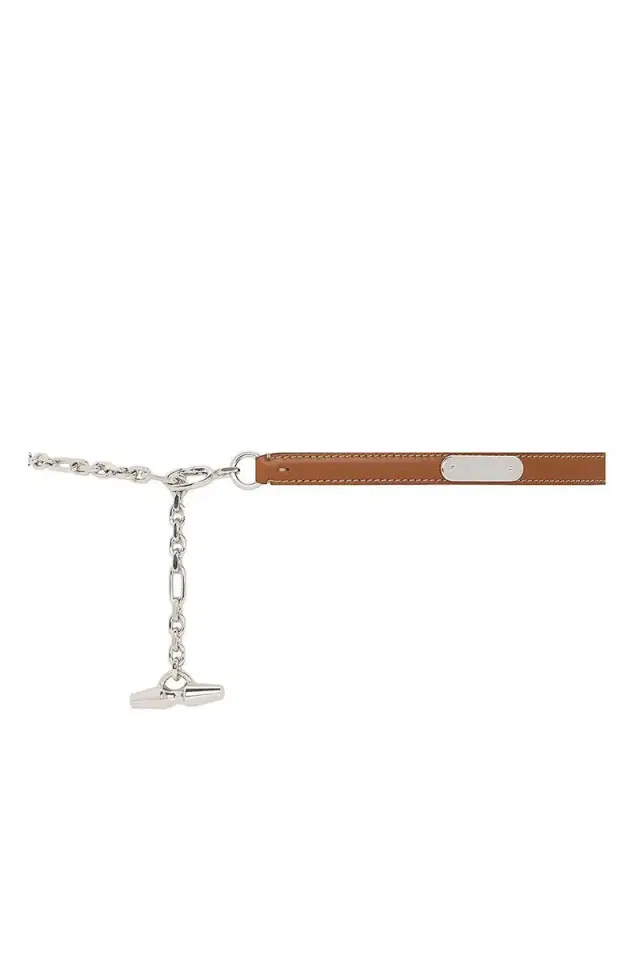 Calfskin Toggle Chain Skinny Belt Calfskin Toggle Chain Skinny Belt