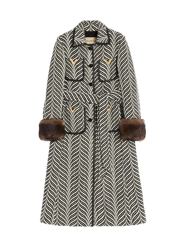 Women's Wool Cloth Coat with Fauve Eclat Animal Print Women's Wool Cloth Coat with Fauve Eclat Animal Print