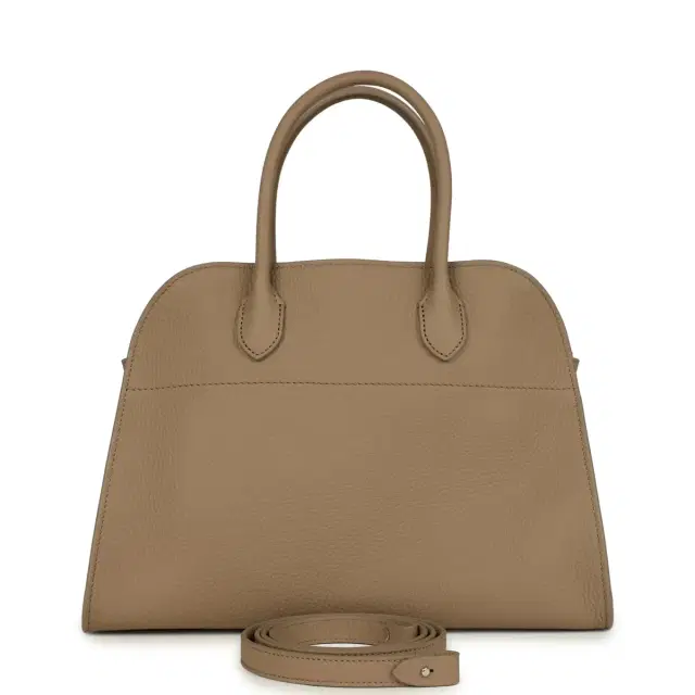 The Row Soft Margaux 12 Bag Dark Taupe Calfskin Silver Hardware The Row Soft Margaux 12 Bag Dark Taupe Calfskin Silver Hardware