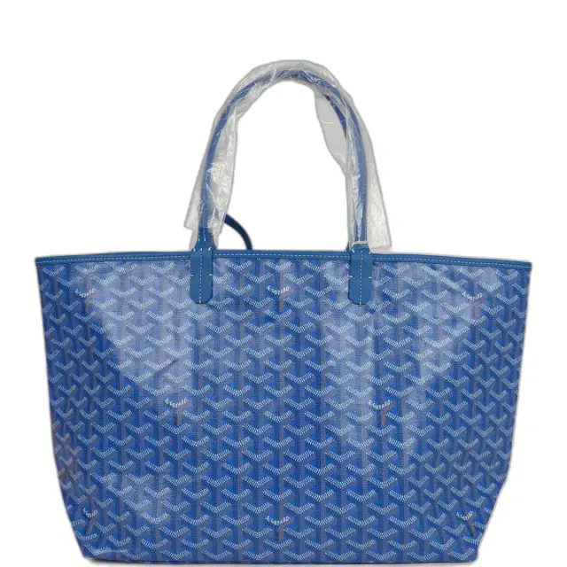 Goyard Goyardine Sky Blue Saint Louis PM Tote Bag Palladium Hardware Goyard Goyardine Sky Blue Saint Louis PM Tote Bag Palladium Hardware