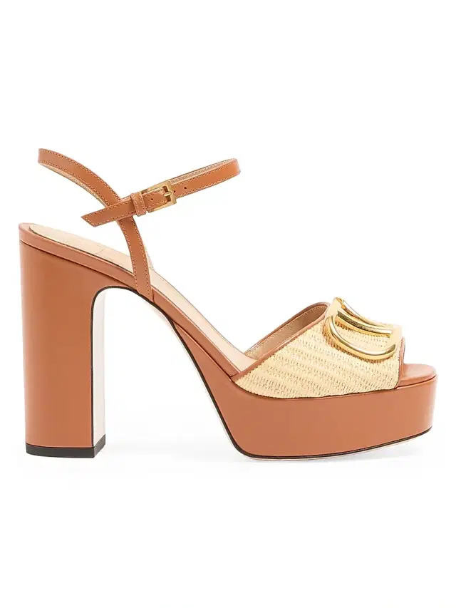 Women's Vlogo Signature 115MM Platform Sandals in Raffia Women's Vlogo Signature 115MM Platform Sandals in Raffia