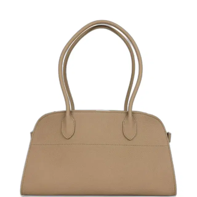 The Row Margaux Shoulder 12 Bag Dark Taupe Calfskin Silver Hardware The Row Margaux Shoulder 12 Bag Dark Taupe Calfskin Silver Hardware