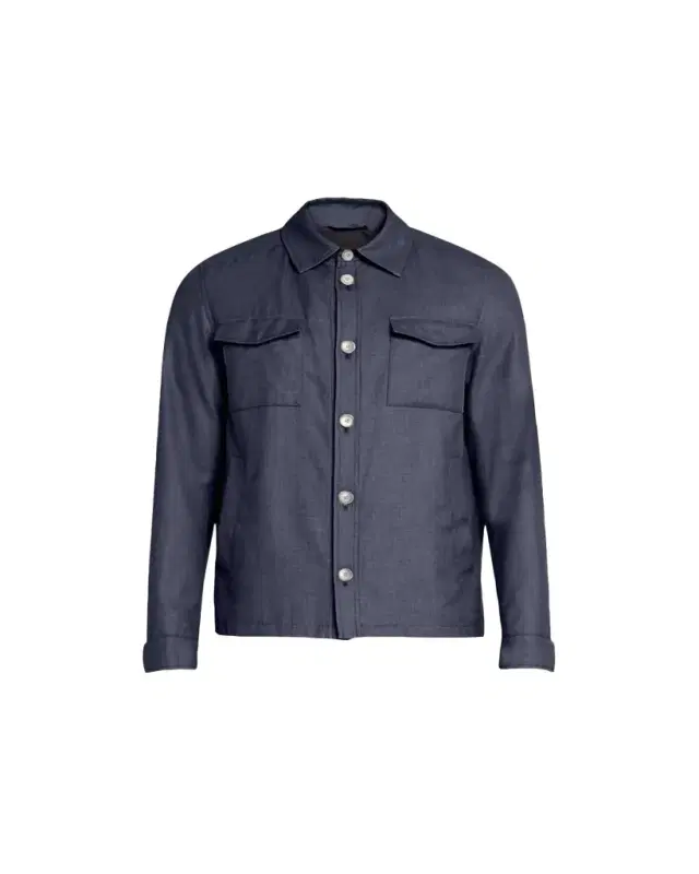 Men's Coated Cashmere-Blend Overshirt Men's Coated Cashmere-Blend Overshirt