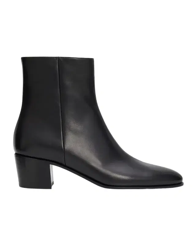 45mm Glove Leather Block-Heel Booties 45mm Glove Leather Block-Heel Booties